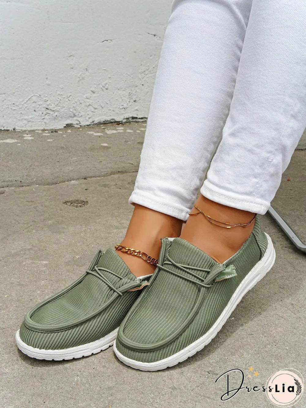 Casual Light Lace Up Flats Canvas Shoes