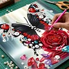 Framed Diamond Painting - Special Shaped - Butterfly and Rose (25x25cm)