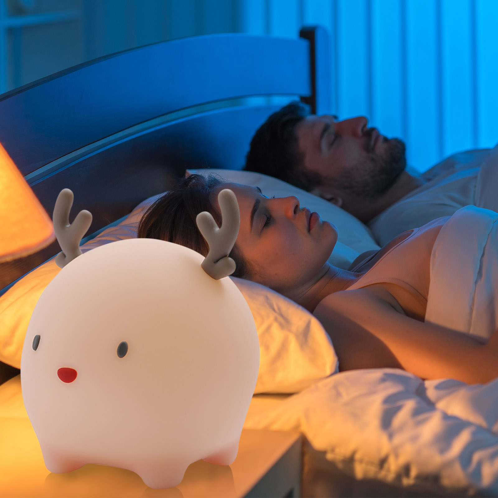 

Silicone Touch Sensor Colorful Elk LED-Night Light, Pink, 501 Original