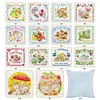 Dessert-Removable Pillow Case-Partial Embroidery 2 Strands 14CT Stamped Cross Stitch-33*33cm