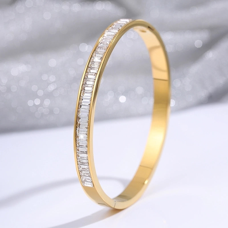 Elegant Vintage Style Minimalist Solid Color 304 Stainless Steel Bangle In Bulk4