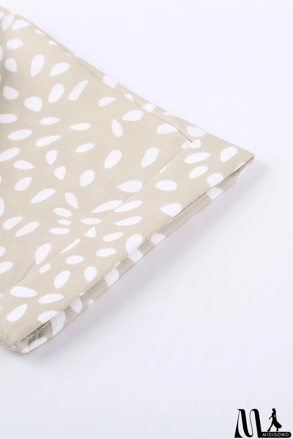 MidiSono - Chic Apricot Chloe Animal Print V-neck Rolled Sleeve Tunic Top