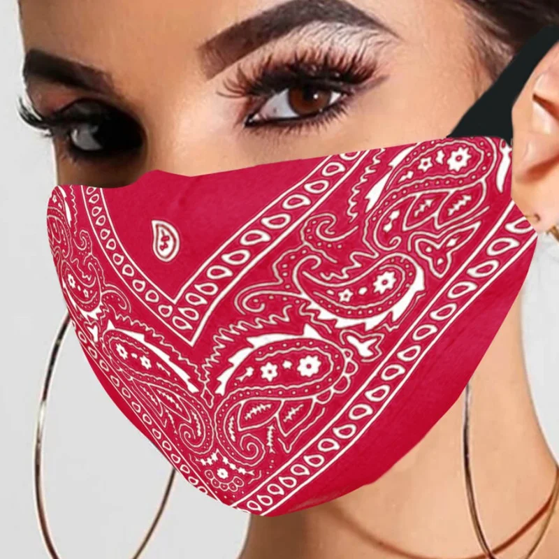 Red Fashion Casual Print Patchwork Mask | EGEMISS