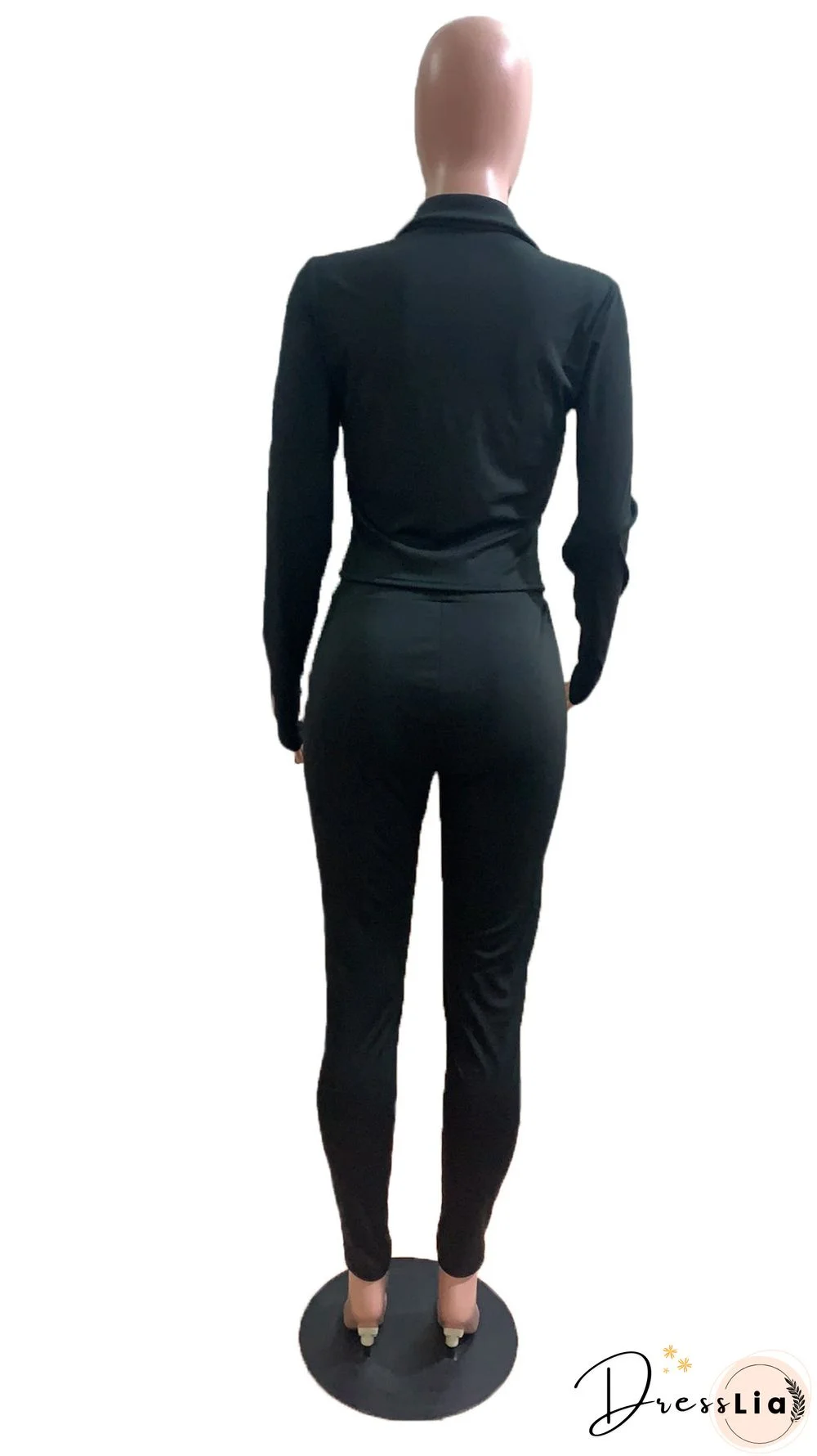 Sportswear Long Sleeve Jacket Pencil Pants Set