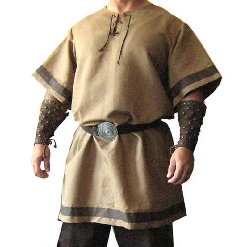 Viking Renaissance Knight Tunic Short Sleeve (4 Colors) S - 4XL