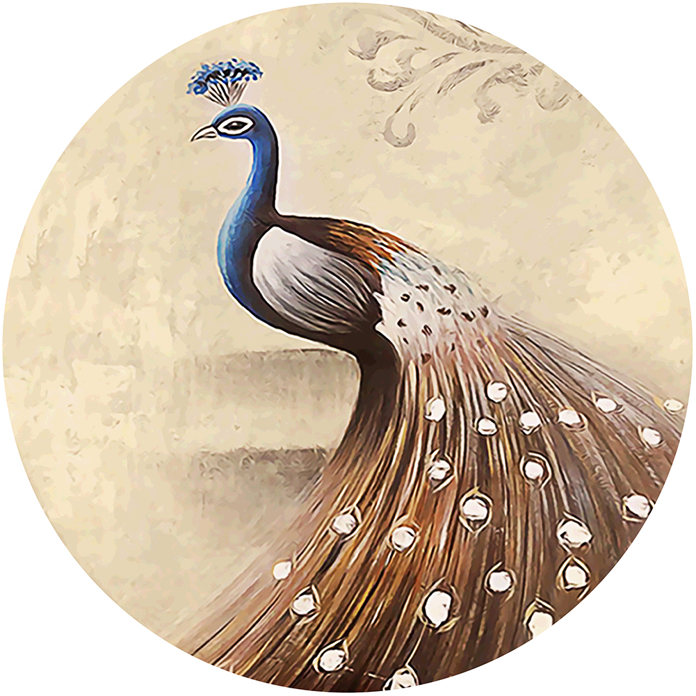

40*40CM - Round Drill Diamond Painting - Peacock, 501 Original