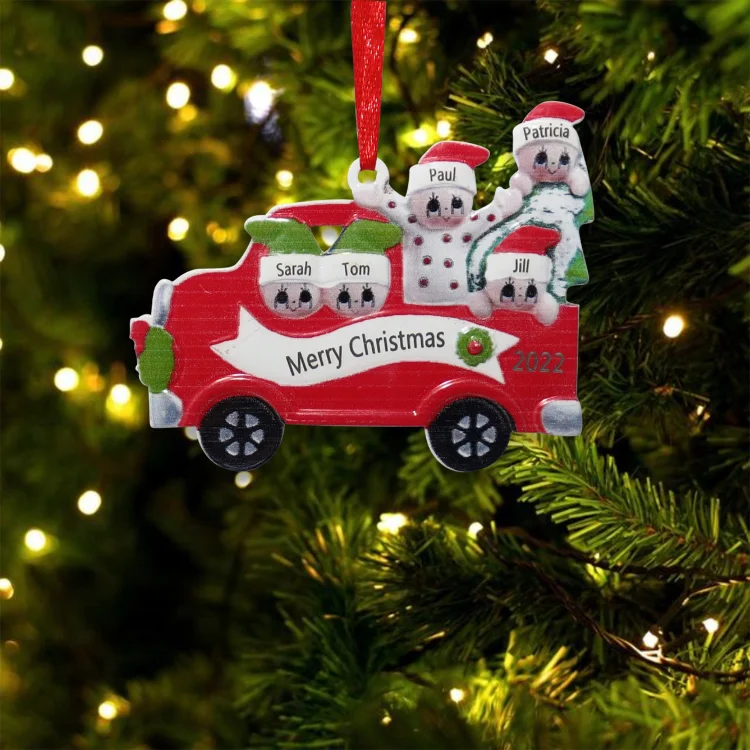 Ornements de Noël Poupée avec auto 5 Prénoms Personnalisés et années et texte Jessemade FR