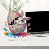 (US Only)2D Flat Easter Egg Bunny DIY Double-Sided Diamond Painting Desktop Decorations