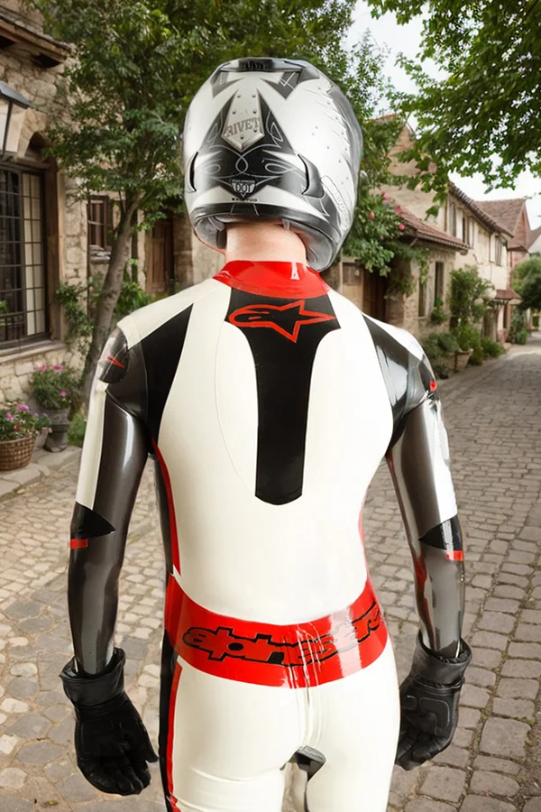 Men Latex Catsuits Brandname Biker