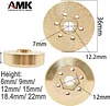 AMK 4pcs RC Brass Wheel Weights, Brass Wheel Hex Hub Adapter for 1.9in / 2.2in Beadlock Wheel Rim 1/10 RC Crawler Car Axial SCX10 Capra TRX4 TRX6 (4pcs 15mm Brass Weights)