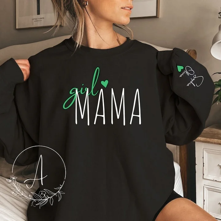 Personalized Girl Mama Sweatshirt, Custom Mom Of Girls Hoodie