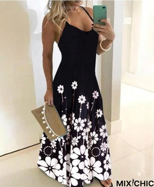 Hot-Selling Women's Blast Dress Slim V-Neck Dress Black Dresses