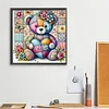 Diamond Painting -DIY Full Square Drill Colorful Patchwork Bear(35*35 CM)
