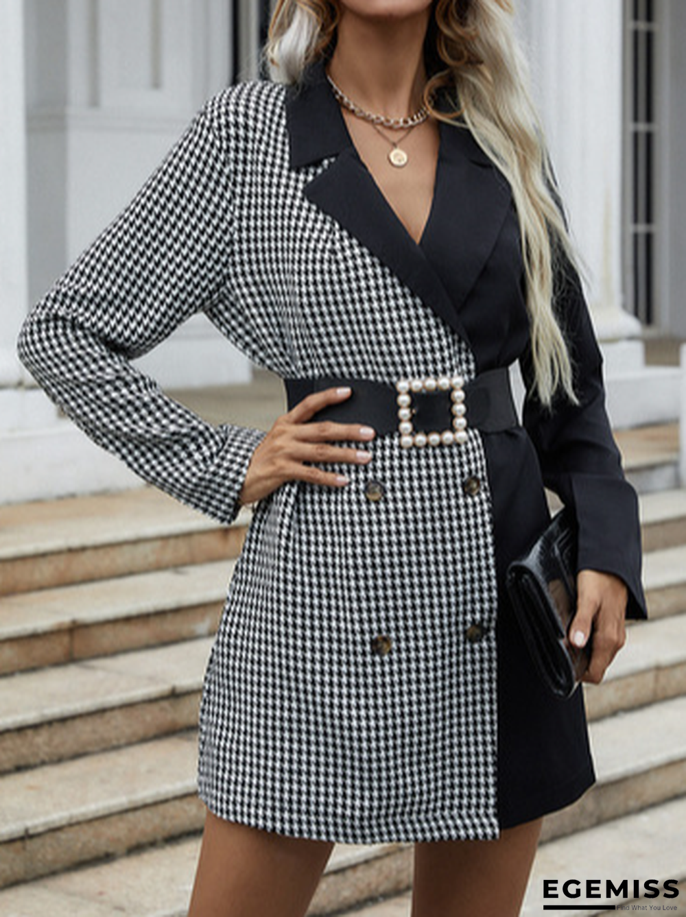 Casual Long Sleeve Plaid Lapel Outerwear | EGEMISS