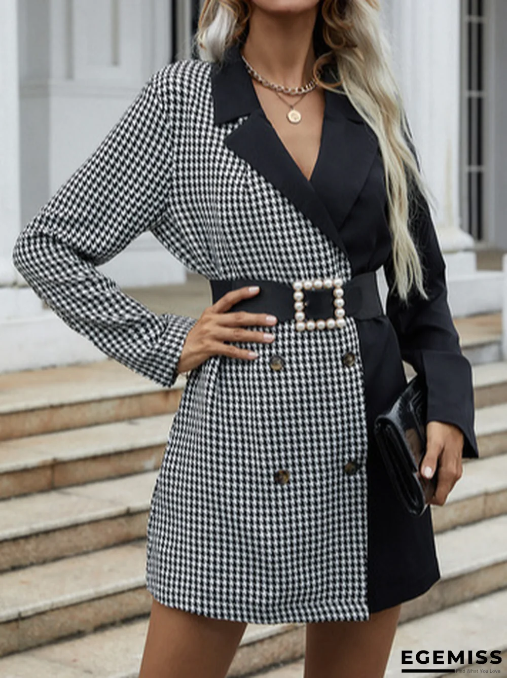 Casual Long Sleeve Plaid Lapel Outerwear | EGEMISS