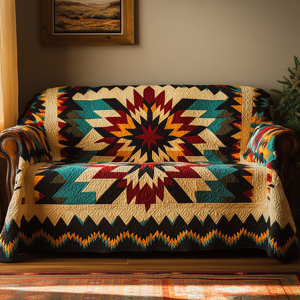 Wild Ember Quilted Sofa Cover NCU0DK10833 everthome