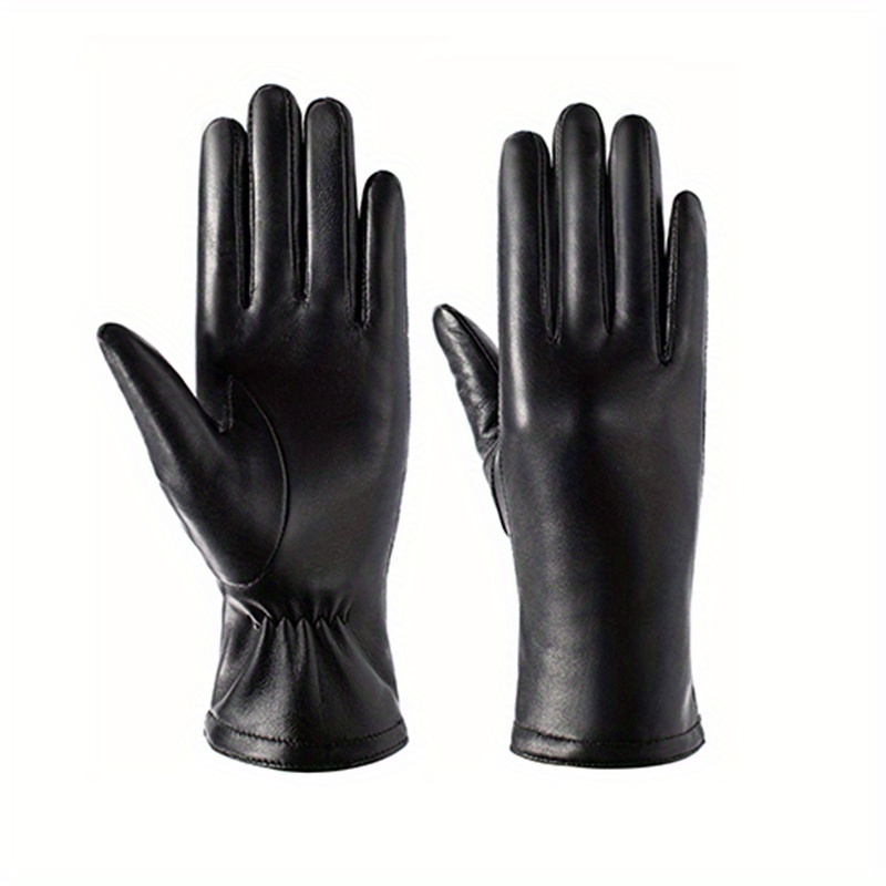 Genuine Leather Waterproof Gloves Winter Black Plus Velvet Warmer Touch Screen Gloves Winter Outdoor Cycling Driving Sports Gloves
