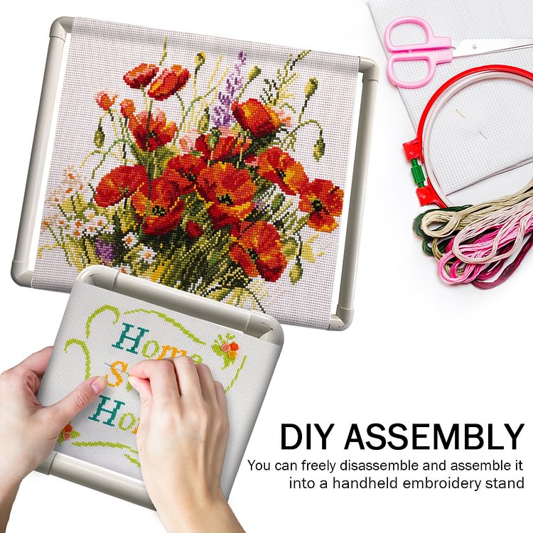 DIY Cross Stitch Frame Handheld Craft Sewing Hoop Auxiliary Accessory for Sewing(50*37.5CM) fgoby