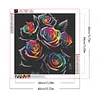 Diamond Painting -DIY Round Drill Rainbow Black Rose(40x40cm)