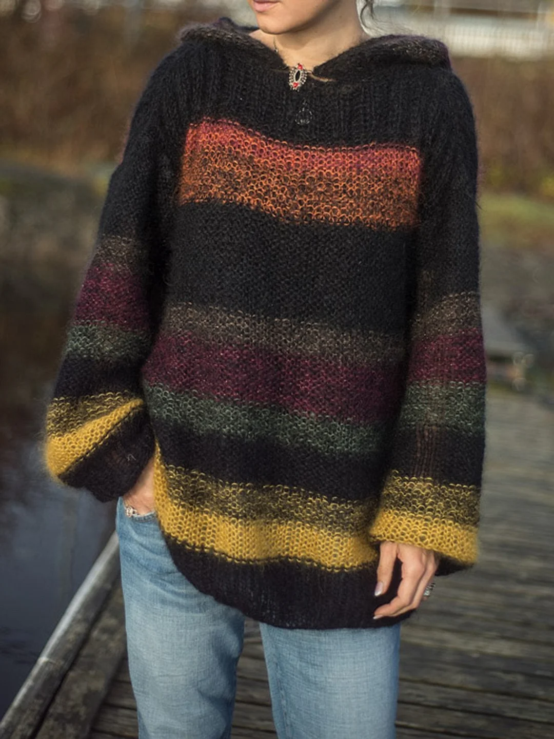 Hoodie Casual Color-Block Sweater | EGEMISS
