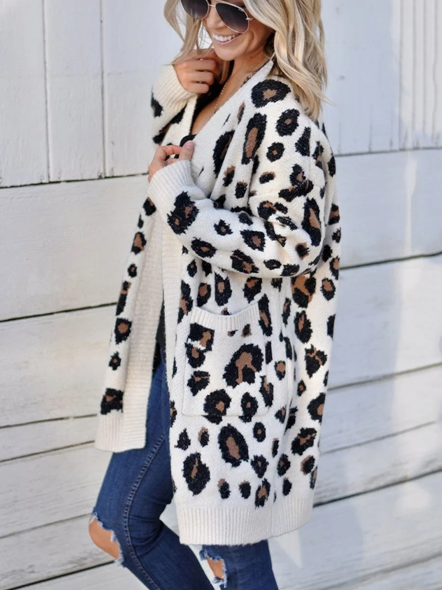 Leopard Knitted Cardigan