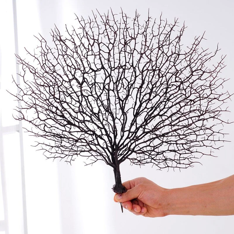 Cifeeo Christmas Gift Simple Plastic Peacock Coral Branch White Simulation Dry Branch Home Photo Studio Photography Decoration