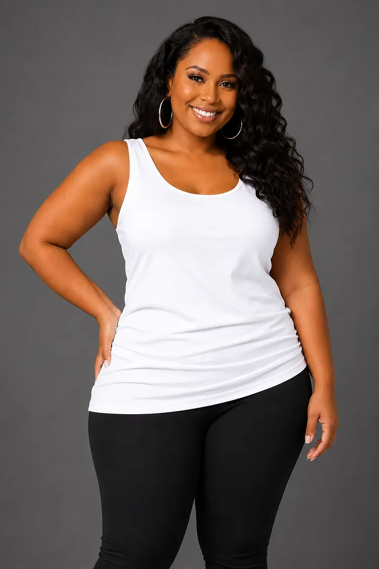 Xpluswear Design Plus Size Casual Magenta U Neck Sleeveless Tank Top 2024 - Xpluswear