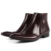 Mens Pointed Toe Ankle Leather Dress Boots