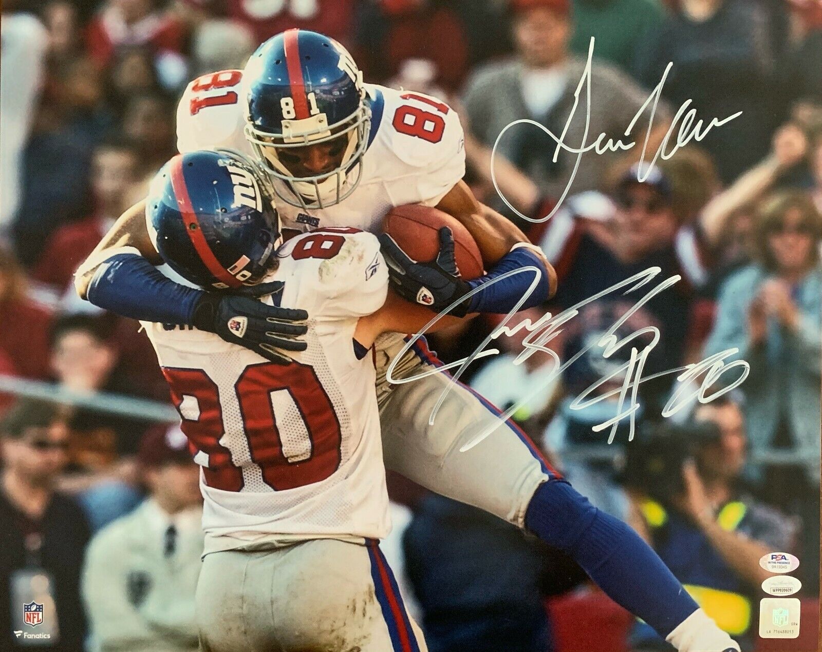 Jeremy Shockey & Amani Toomer autographed signed 16x20 Photo Poster painting New York Giants PSA