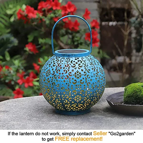 Solar Metal Large Lantern Outdoor Chandelier Decorative Garden