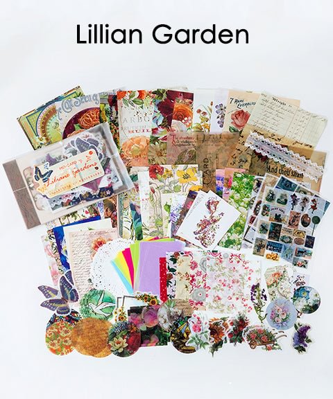 140 Pcs Angel Garden Stickers & Material Paper Set