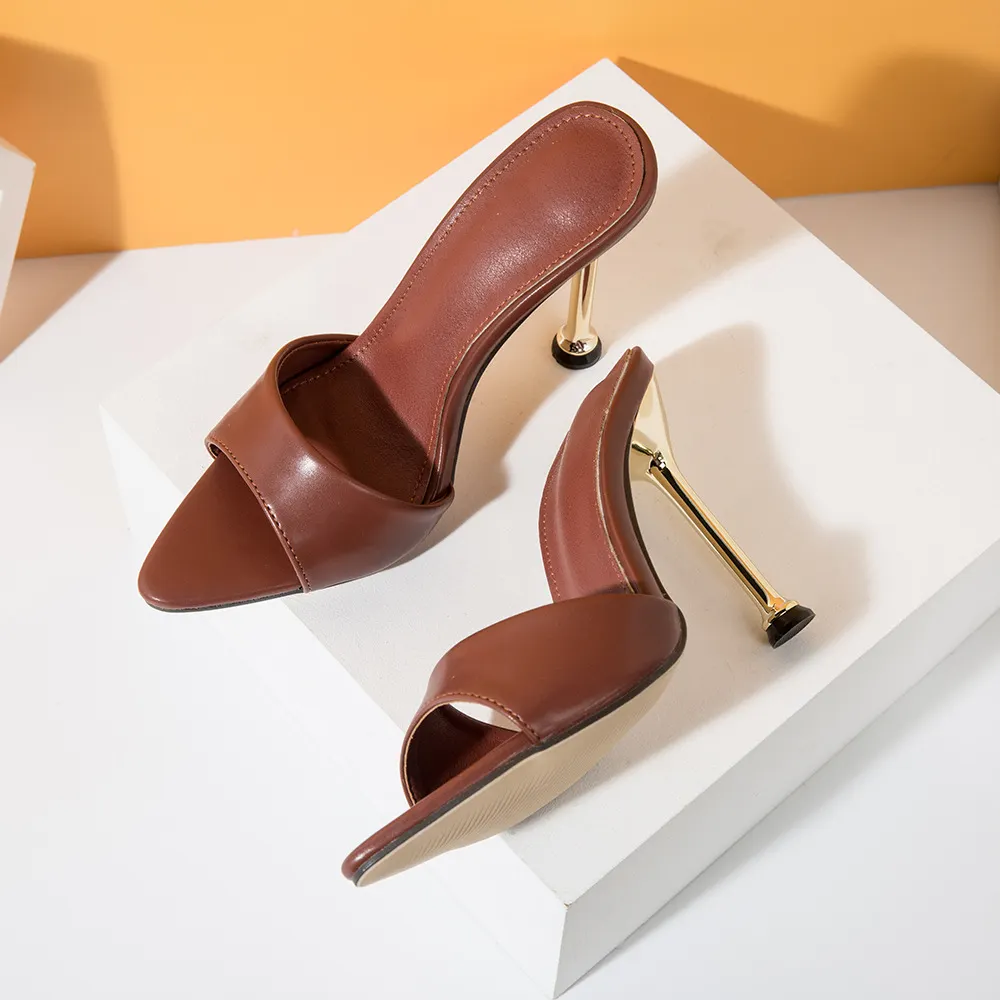 Churchf Churchf Pointed Plating Fine Heel High Heel Sandals 35-42 Long-Term Spot