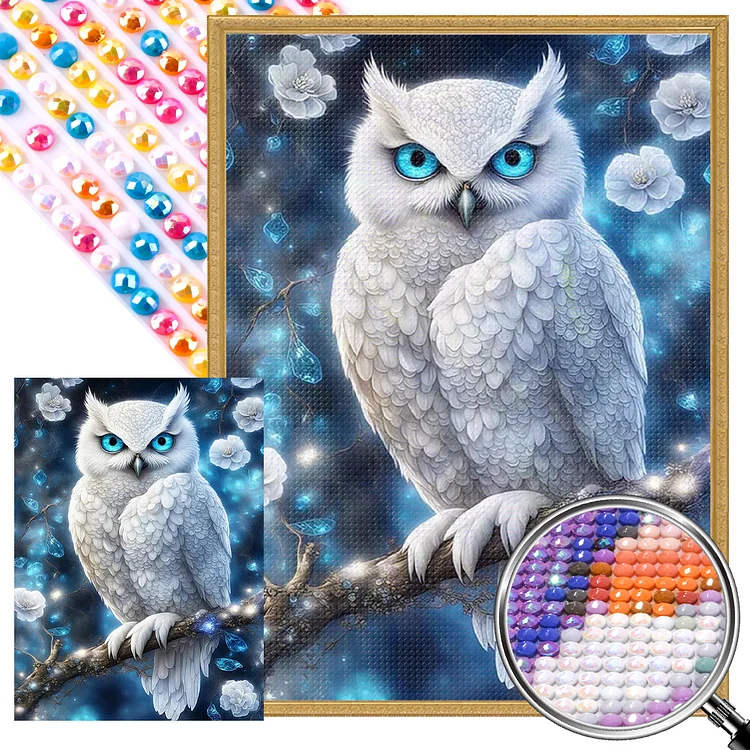 Owl 40*55CM (Canvas) Full AB Round Drill Diamond Painting gbfke
