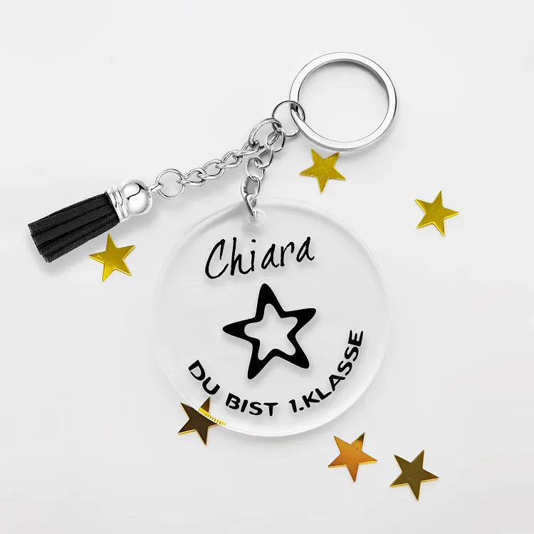 Porte-clés étoile Personnalisable – Gravure Gratuite – Acrylique Rouge – Neuf Avec étiquettes – Mirror Magic