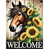 Diamond Painting-DIY Full Round Drill Sunflower Horse