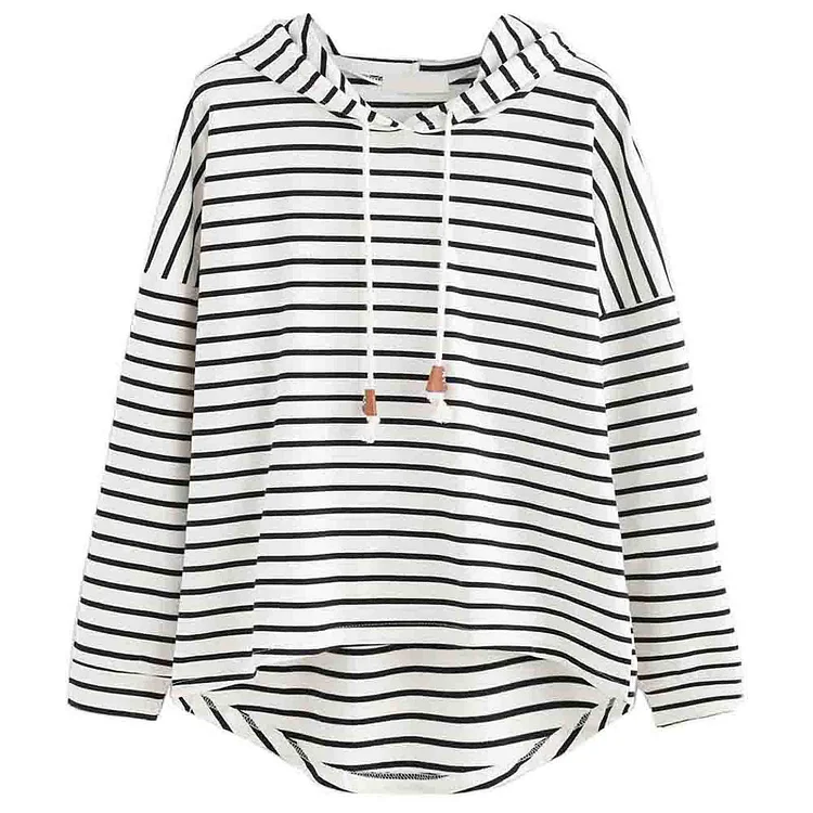 Casual Cozy Striped Pullover Loose Fit Sweatshirts