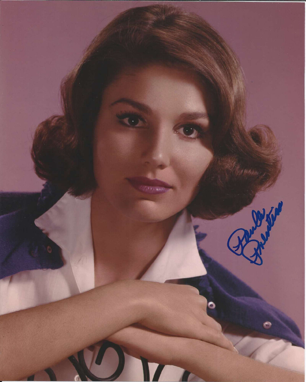 AMERICAN ACTRESS PAULA PRENTISS HAND SIGNED AUTHENTIC 8X10 Photo Poster painting w/COA