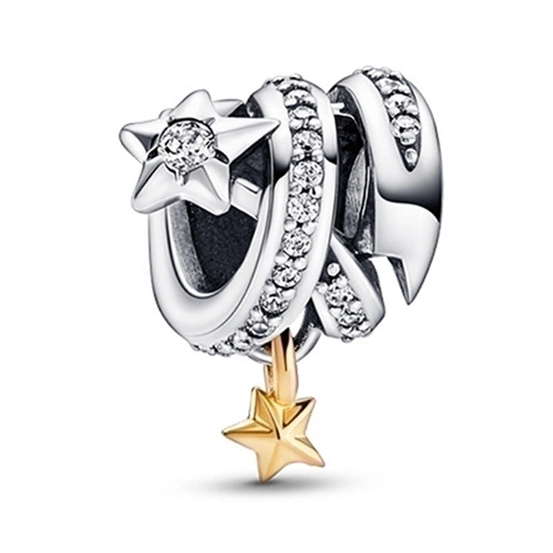 1 PC/Package Metal Rhinestones Plating Inlay Polished Pendant Beads