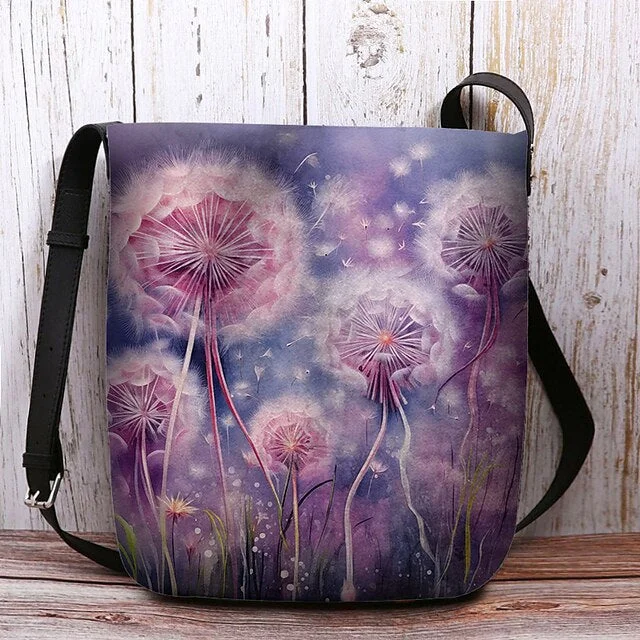 Style & Comfort for Mature Women Women's Dandelion Print Crossbody Bags Shoulder Bags