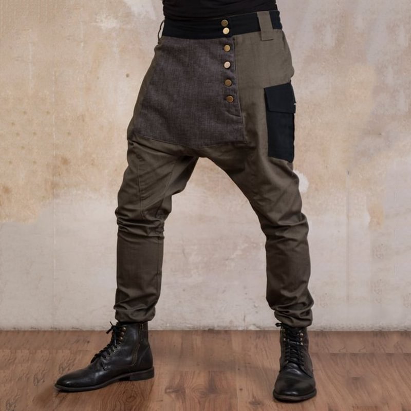 Design Men's Button Splicing Casual Pants / [viawink] /