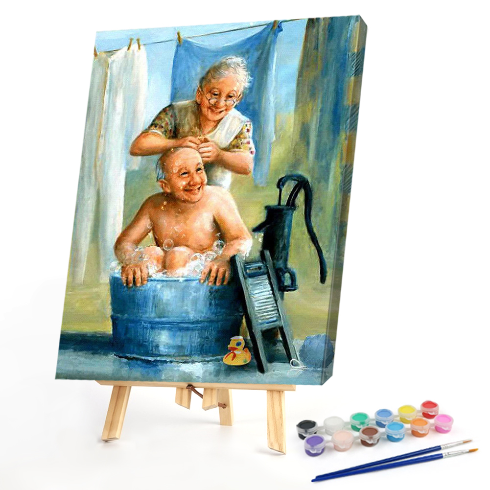 

40*50CM - Paint By Numbers - Old Couple, 501 Original