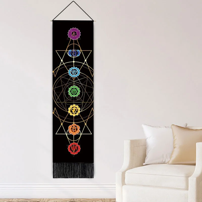 Bohemia Hippie Phase Tapestry Witchcraft Tarot Wall Hanging Matrix Macrame Throw Blanket Home Decor Wall Hanging Office Decor