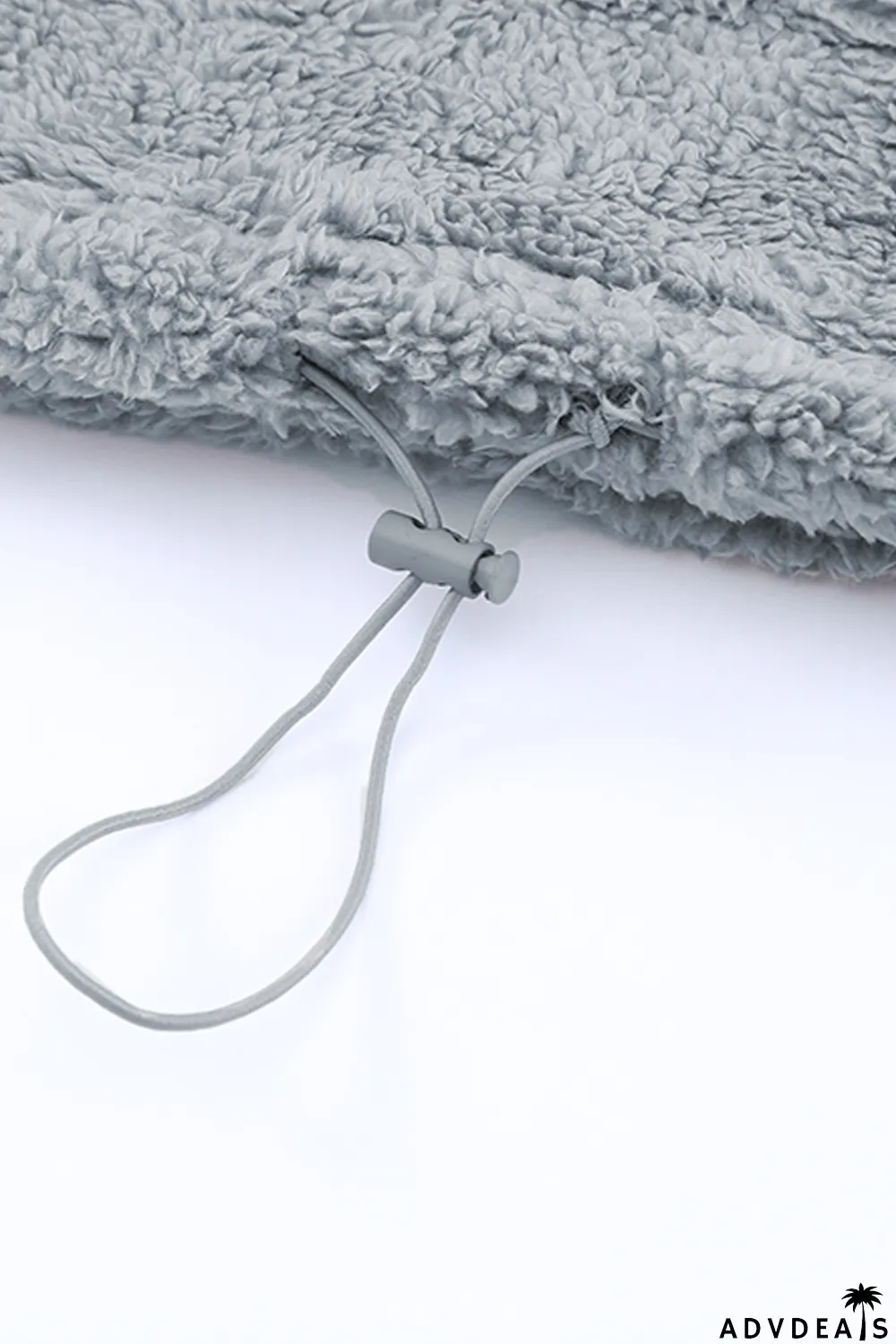 Gray 1/4 Zip Hooded Sherpa Sweatshirt with Kangaroo