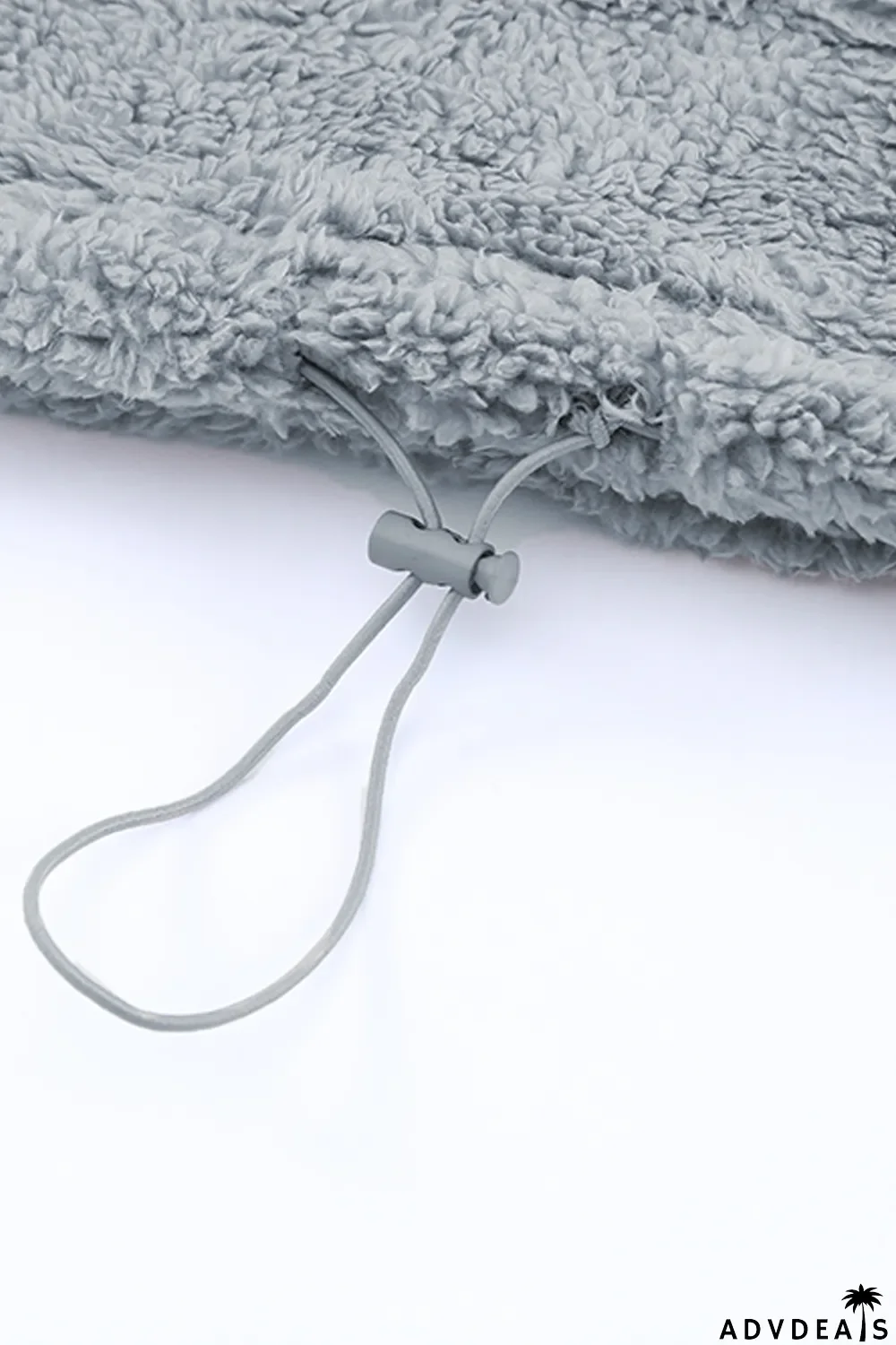 Gray 1/4 Zip Hooded Sherpa Sweatshirt with Kangaroo