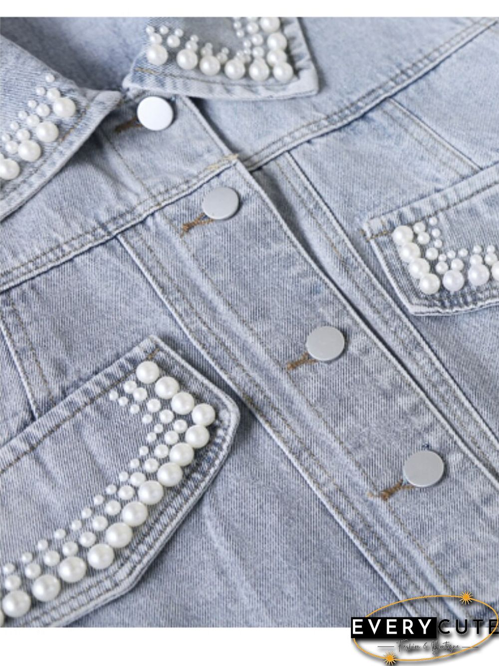Women Denim Vest Luxury Pearls Fashion Autumn Jeans Cropped Jacket Sleeveless Loose Short Coat Causal Waistcoats Vest