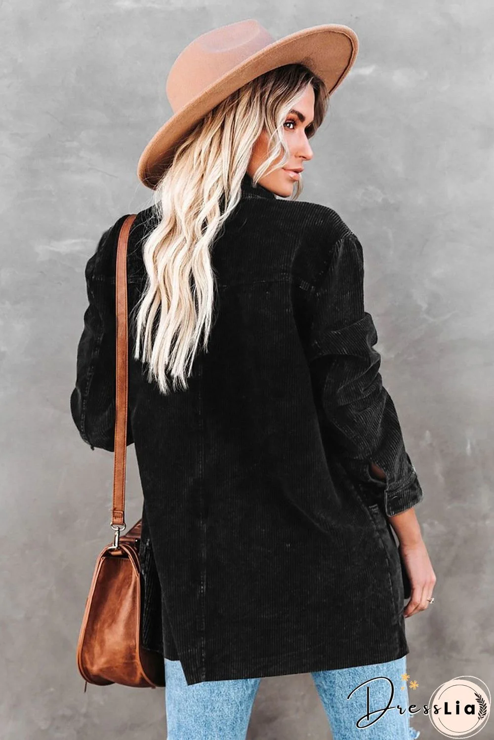 Women Medium-Length Corduroy Coat