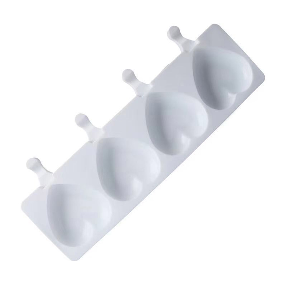 

Silicone Ice Cream Molds 4-Cavity Heart Shape Ice Candy DIY Freezer Mould, 501 Original