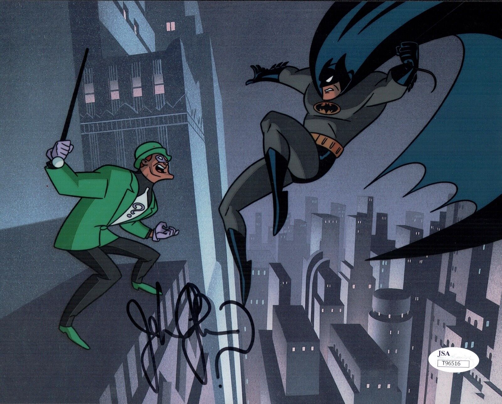 JOHN GLOVER Signed BATMAN Animated Series RIDDLER 8x10 Photo Poster painting Autograph JSA COA