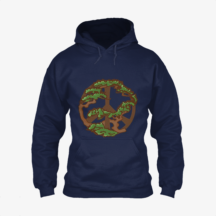 Peace Sign Pine Tree, World Peace Classic Hoodie