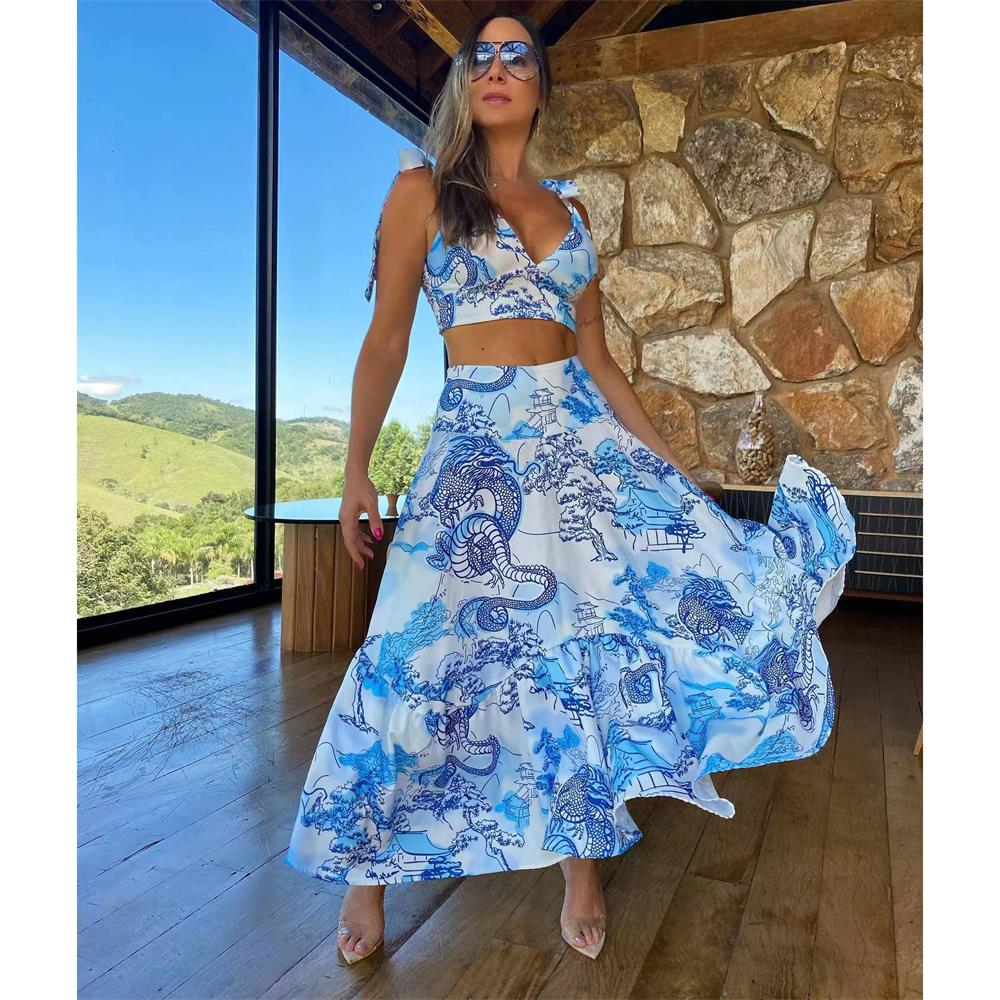 Ballifyex 2025 New Print Swimwear Cover Up Sexy Beach Dress Women Summer Ladies Crossover Tie Dress Bikini Dress Bathing Suit Beach Wear T